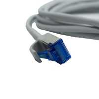 IT-BUDGET Vollkupfer Premium Patchkabel - Slim AWG 28 - Cat.6A - 500 MHz - halogenfrei - PoE++ - 10GBit - grau - 0,25 m