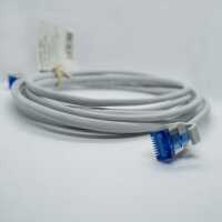 IT-BUDGET Vollkupfer Premium Patchkabel - Slim AWG 28 - Cat.6A - 500 MHz - halogenfrei - PoE++ - 10GBit - grau - 0,50 m