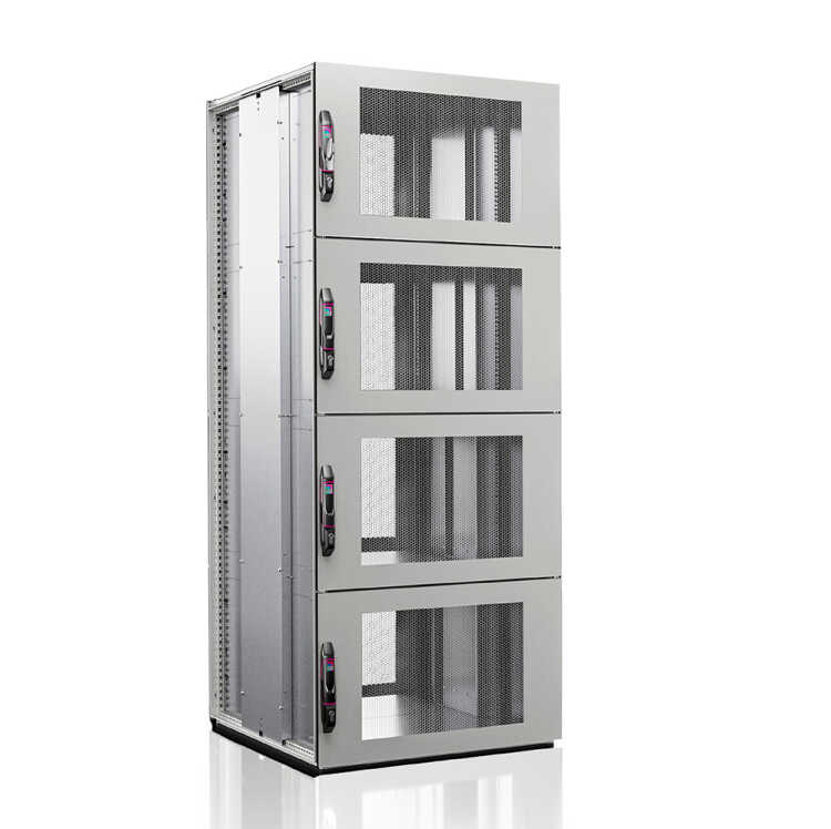 Compartment / Colocation Rack VX IT von RITTAL - 4-Abteilungen - 4 x 11 HE - perforierte Türen - lichtgrau - BxT 600 x 1000 mm