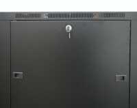 19"-Netzwerkschrank SRK von IT-BUDGET - Komplettset - 38 HE - BxT 600x600 mm - Sicht-/Vollblechtür - 4 Aktiv-Lüfter - Flatpack - schwarz