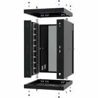 10"-Netzwerkschrank von IT-BUDGET - 9 HE - 300 mm Tiefe - Sichttür - Schloss - schwarz