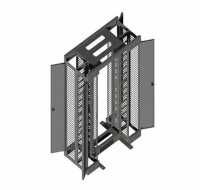 19"-High Density Verkabelungs-Rack - 42 HE - für maximale Netzwerkkabeldichte optimiert - zweiseitig Kabelkanäle - schwarz