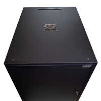 Schallgedämmter 19"-Schrank SILENCE RACK Office - 18 HE - 1 SILENT-Lüfter - BxT 600x800 mm - Vollblechfronttür - schwarz