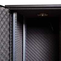 Schallgedämmter 19"-Schrank SILENCE RACK Office - 18 HE - 1 SILENT-Lüfter - BxT 600x800 mm - Vollblechfronttür - schwarz