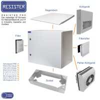 19"-Netzwerkschrank RESISTER Pro - IP66 für Outdoor + Industrie - Vollblechtür - 7 HE - 600x400 mm - lichtgrau