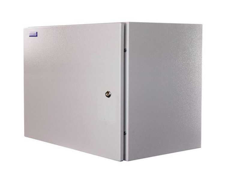 19"-Netzwerkschrank RESISTER Pro - IP66 für Outdoor + Industrie - Vollblechtür - 9 HE - 600x400 mm - lichtgrau