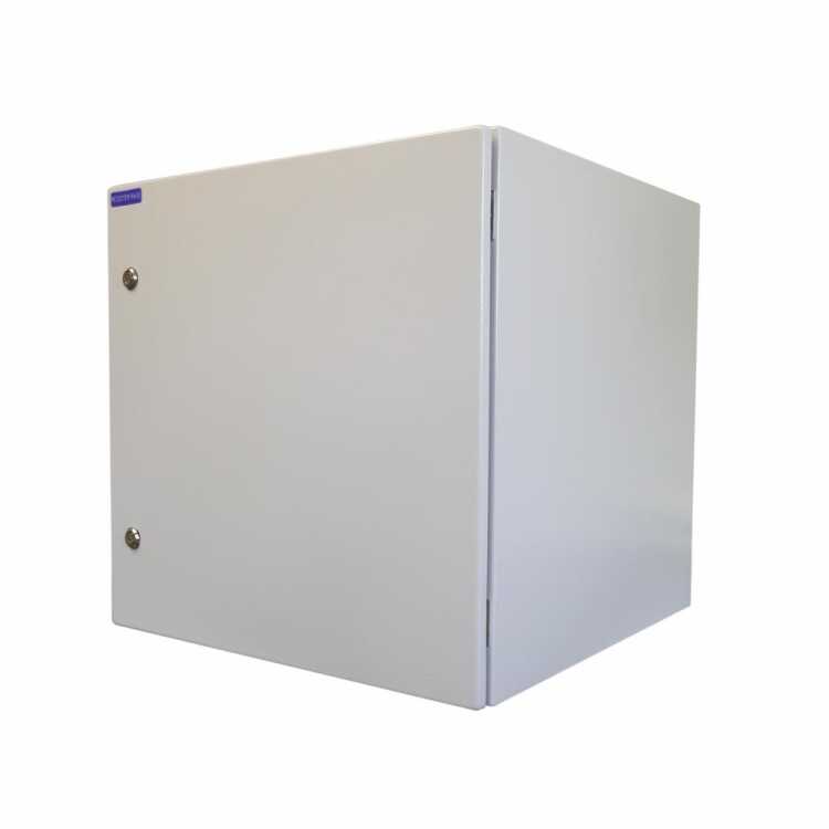 19"-Netzwerkschrank RESISTER Pro - IP66 für Outdoor + Industrie - Vollblechtür - 12 HE - 600x600 mm - lichtgrau