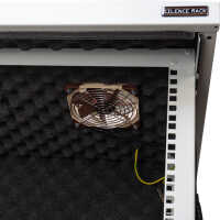 Schallgedämmter 19"-Wand-Netzwerkschrank SILENCE RACK - 6 HE - 450 mm Tiefe - Sichttür - 1 SILENT-Lüfter - lichtgrau