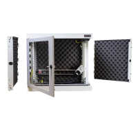 Schallgedämmter 19"-Wand-Netzwerkschrank SILENCE RACK - 6 HE - 450 mm Tiefe - Sichttür - 1 SILENT-Lüfter - lichtgrau