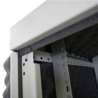 Schallgedämmter 19"-Wand-Netzwerkschrank SILENCE RACK - 6 HE - 450 mm Tiefe - Sichttür - 1 SILENT-Lüfter - lichtgrau