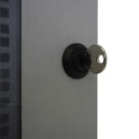 Schallgedämmter 19"-Wand-Netzwerkschrank SILENCE RACK - 6 HE - 450 mm Tiefe - Sichttür - 1 SILENT-Lüfter - lichtgrau