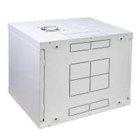 Schallgedämmter 19"-Wand-Netzwerkschrank SILENCE RACK - 6 HE - 450 mm Tiefe - Sichttür - 1 SILENT-Lüfter - lichtgrau
