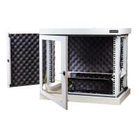 Schallgedämmter 19"-Wand-Netzwerkschrank SILENCE RACK - 6 HE - 450 mm Tiefe - Sichttür - 1 SILENT-Lüfter - lichtgrau
