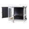 Schallgedämmter 19"-Wand-Netzwerkschrank SILENCE RACK - 6 HE - 450 mm Tiefe - Sichttür - 1 SILENT-Lüfter - lichtgrau