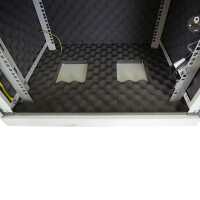 Schallgedämmter 19"-Wand-Netzwerkschrank SILENCE RACK - 6 HE - 600 mm Tiefe - Vollblechtür - 1 SILENT-Lüfter - lichtgrau