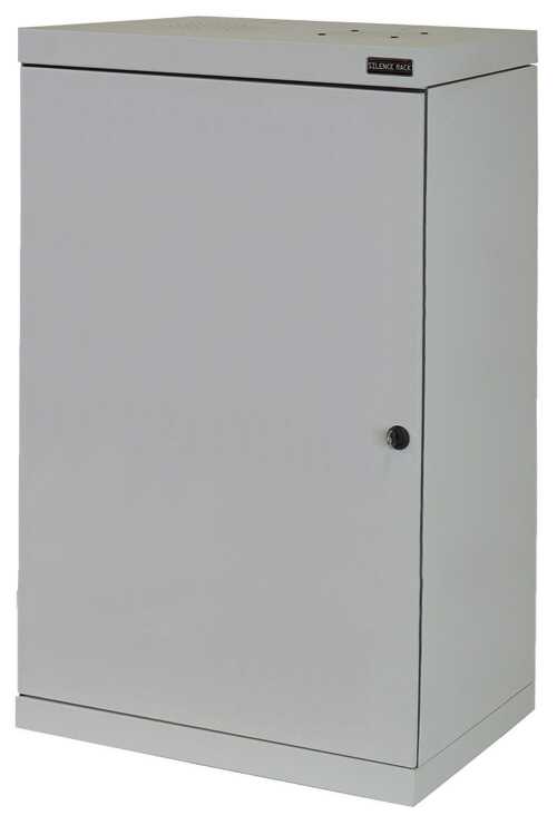 Schallgedämmter 19"-Wand-Netzwerkschrank SILENCE RACK - 15 HE - 450 mm Tiefe - Vollblechtür - 1 SILENT-Lüfter - lichtgrau