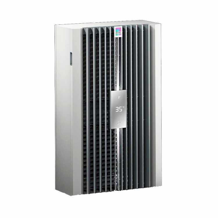 Wandanbau-Kühlgerät Blue e+ S von RITTAL - Kühlleistung 1000 W - 240 V - B H T  400 x 950 x 196 mm - 1 phasig - Integrierte elektrische Kondensatverdunstung -Stahlblech - lichtgrau