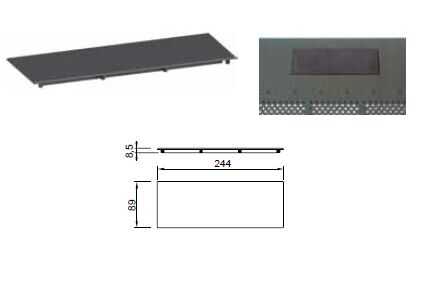 Verschlussplatte für Kabeleinlass in 19"-Wand-Netzwerkschränke IT-BUDGET AAR, SILENCE RACK, RESISTER aktiv - Dach und Boden - 244 x 89 mm - schwarz