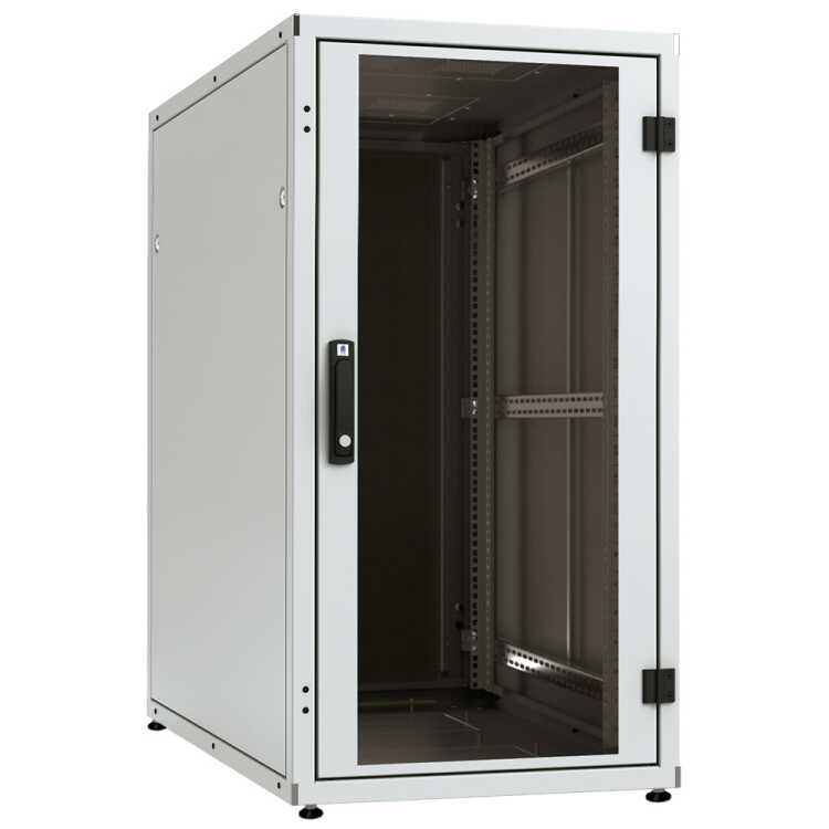 19"-Serverschrank SZB IT - 24 HE - 600 x 1000mm - Sichttür - Vollblechtür - weiß