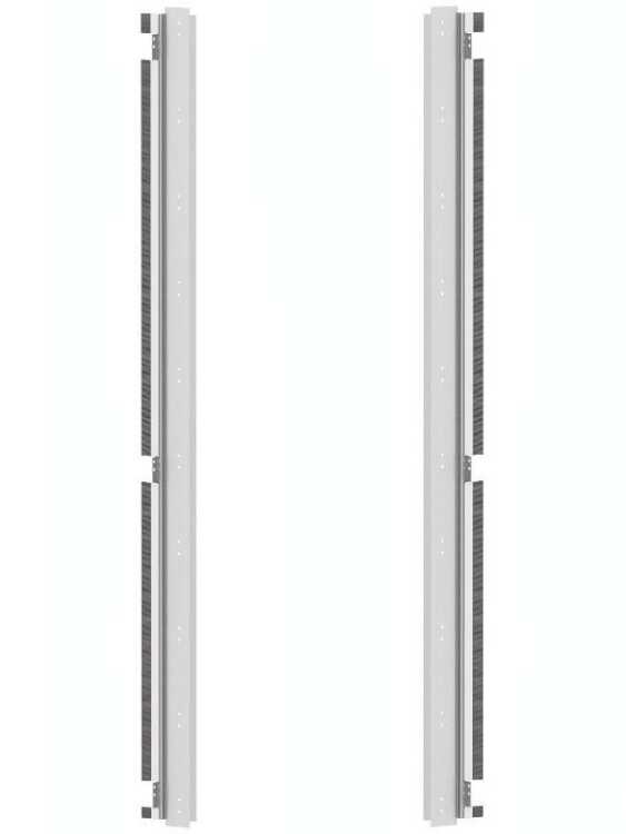 Vertikale volle Blindabdeckungen für SZB von ZPAS mit 42 HE und 800 mm - 2 Stück - lichtgrau
