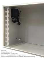 19"-Netzwerkschrank RESISTER - IP65 für Outdoor + Industrie - mit Regendach - Vollblechtür - 7 HE - 600x500 mm - lichtgrau - Sonderposten