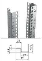 Vertikale Montageschiene für 19"-Racks SZB IT, SILENCE RACK und Eigenbau - 45 HE - 1 Stück