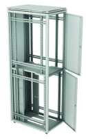 19"-Colocation Schrank DSR-IT - 2 x 23 HE - 600 mm Breite - 1.000 mm Tiefe - lichtgrau - pro Abteil eigene Schließung