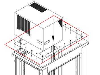 Aufnahmeblech für Dach-Klimaeinheit von COSMOTEC für TRITON RDE / RIE - für Schrank B 600 x T 1000/1200 mm