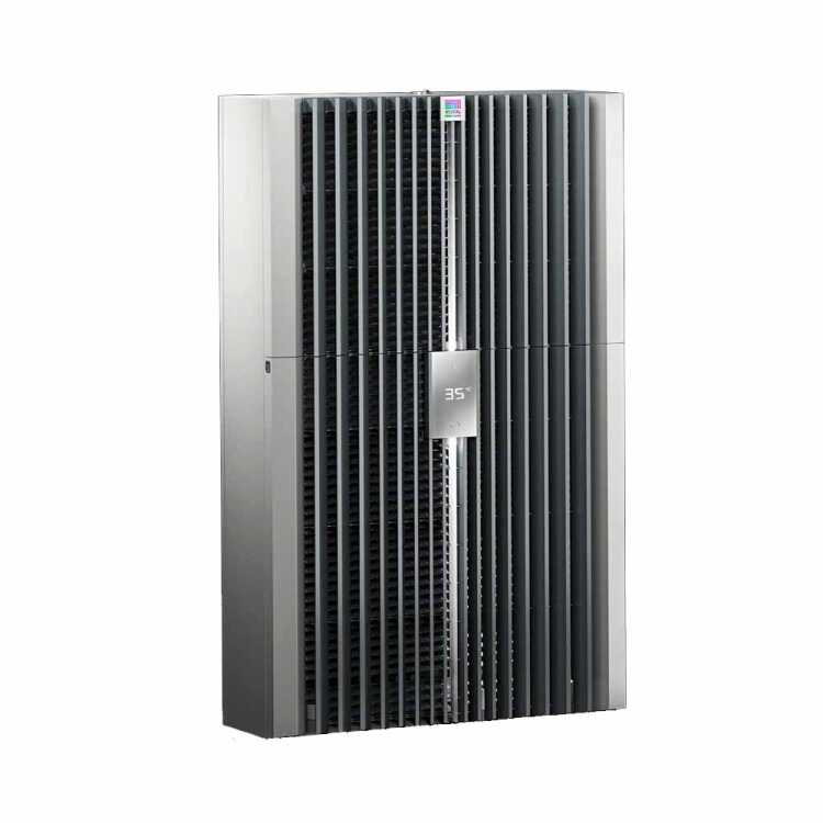 Wandanbau-Kühlgerät Blue e+ S von RITTAL - Kühlleistung 1000 W - 380 - 480 V- B H T 400 x 950 x 196 mm - 2 phasig - Integrierte elektrische Kondensatverdunstung - Stahlblech - lichtgrau