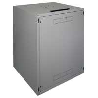 Schallgedämmter 19"-Schrank SILENCE RACK Office - 15 HE - 1 SILENT-Lüfter - BxT 600x600 mm - Glastür - lichtgrau
