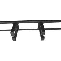 19"-Kabeldurchführungsplatte mit 5 Kabelbügel aus stabilem Kunststoff-Profil - Bügelgröße HxT 44x70 mm - 1 HE - schwarz