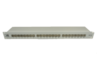 19" Business Patchpanel von IT-BUDGET - geschirmt - Cat.6A - 24 Port - 1 HE - PoE+ fähig - integrierter Staubschutz - lichtgrau