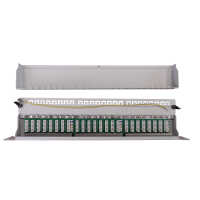 19" Business Patchpanel von IT-BUDGET - geschirmt - Cat.6A - 24 Port - 1 HE - PoE+ fähig - integrierter Staubschutz - lichtgrau