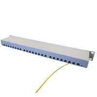 IT-BUDGET 19" Patchpanel Profi S - kurze Bauform - geschirmt - Cat.6A - 24 Port - PoE+ fähig - 1 HE - lichtgrau