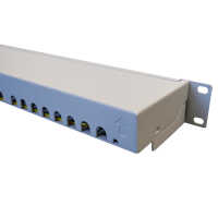 IT-BUDGET 19" Patchpanel Profi S - kurze Bauform - geschirmt - Cat.6A - 24 Port - PoE+ fähig - 1 HE - lichtgrau