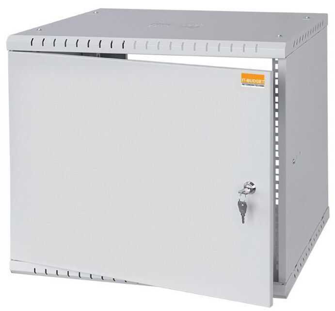 19"-Wandverteiler TAUNUS von IT-BUDGET - 9 HE - 450 mm Tiefe - Vollblechtür - Schloss - lichtgrau