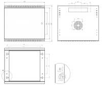 19"-Wandverteiler TAUNUS von IT-BUDGET - 9 HE - 450 mm Tiefe - Vollblechtür - Schloss - lichtgrau