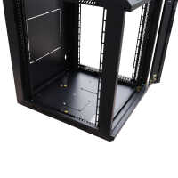 19"-Netzwerkschrank SWA von IT-BUDGET - 9 HE - BxT 570 x 450 mm - Sichttür - Seiten abnehmbar - Wand- + Standmontage - schwarz