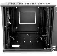 19"-Netzwerkschrank SWA von IT-BUDGET - 4 HE - BxT 570 x 350 mm - Sichttür - Seiten abnehmbar - Wand- + Standmontage - schwarz