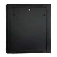 19"-Netzwerkschrank SWA von IT-BUDGET - 4 HE - BxT 570 x 350 mm - Sichttür - Seiten abnehmbar - Wand- + Standmontage - schwarz