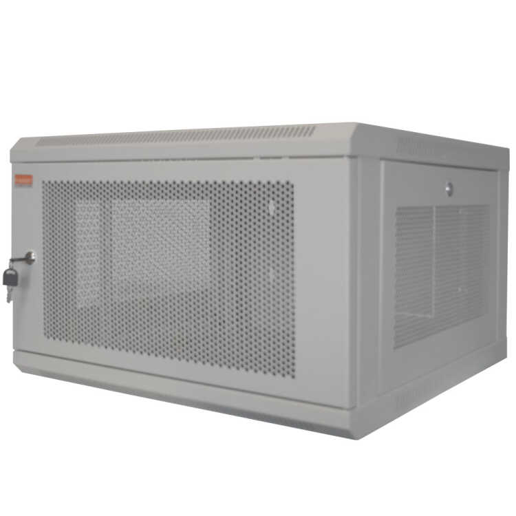 19"-Netzwerkschrank SWA von IT-BUDGET - 6 HE - BxT 570 x 600 mm - perforierte Front + Seiten - Seiten abnehmbar - Wand- + Standmontage - lichtgrau