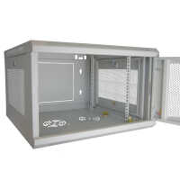 19"-Netzwerkschrank SWA von IT-BUDGET - 6 HE - BxT 570 x 600 mm - perforierte Front + Seiten - Seiten abnehmbar - Wand- + Standmontage - lichtgrau