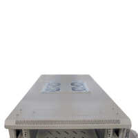 19"-Serverschrank SRK von IT-BUDGET - Komplettset - 42 HE - BxT 600x1000 mm - perforierte Doppeltüren vo + hi - 4 Aktiv-Lüfter - Flatpack - lichtgrau