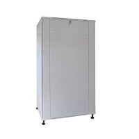 19"-Netzwerkschrank SRK von IT-BUDGET - 18 HE - BxT 600x600 mm - Sicht-/Vollblechtür - Flatpack - lichtgrau