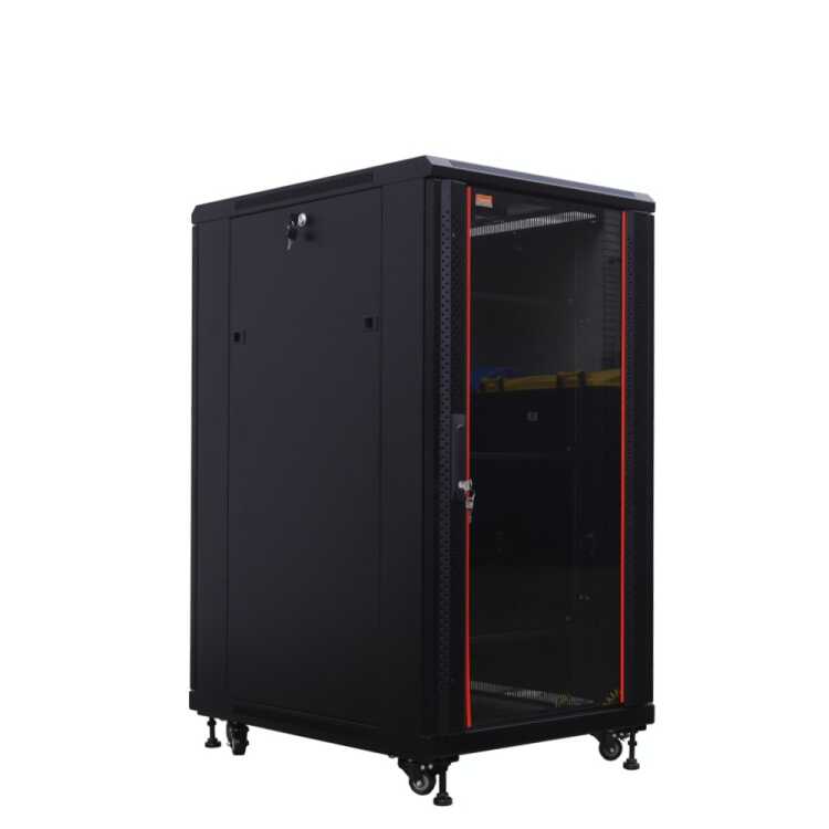 19"-Netzwerkschrank SRK von IT-BUDGET - 18 HE - BxT 600x600 mm - Sicht-/Vollblechtür - Flatpack - schwarz