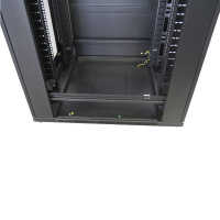 19"-Netzwerkschrank SRK von IT-BUDGET - Komplettset - 42 HE - BxT 800x800 mm - perforierte Doppeltüren vo + hi - 4 Aktiv-Lüfter - Flatpack - schwarz