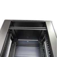 19"-Serverschrank SRK von IT-BUDGET - Komplettset - 42 HE - BxT 800x1000 mm - perforierte Doppeltüren vo + hi - 4 Aktiv-Lüfter - Flatpack - schwarz