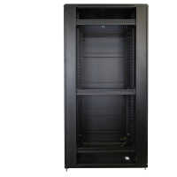 19"-Netzwerkschrank SRK von IT-BUDGET - 42 HE - BxT 800x800 mm - perforierte Doppeltüren vo + hi -Flatpack - schwarz