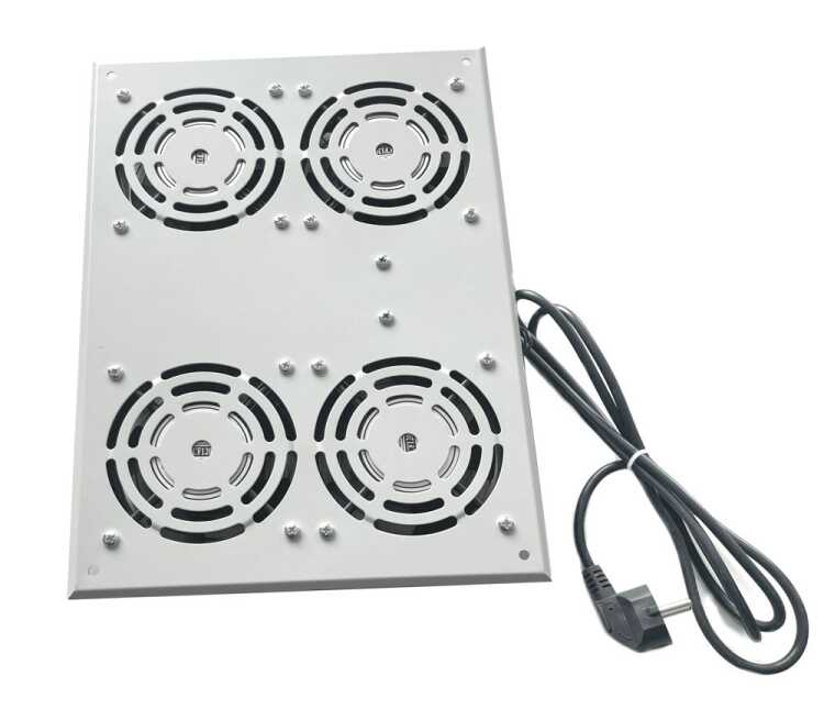 Lüftereinheit für IT-BUDGET SRK Standschränke - 4 Aktiv-Lüfter - 640 m³/h - Thermostat - Schalter - lichtgrau