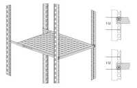 19"-Geräteboden für Serverschränke - nur 0,5 HE Höhe - Tiefe 750 mm - Tragkraft 80 kg - lichtgrau